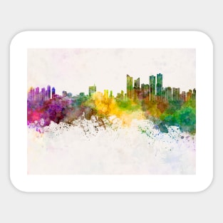 Busan skyline in watercolor background Sticker